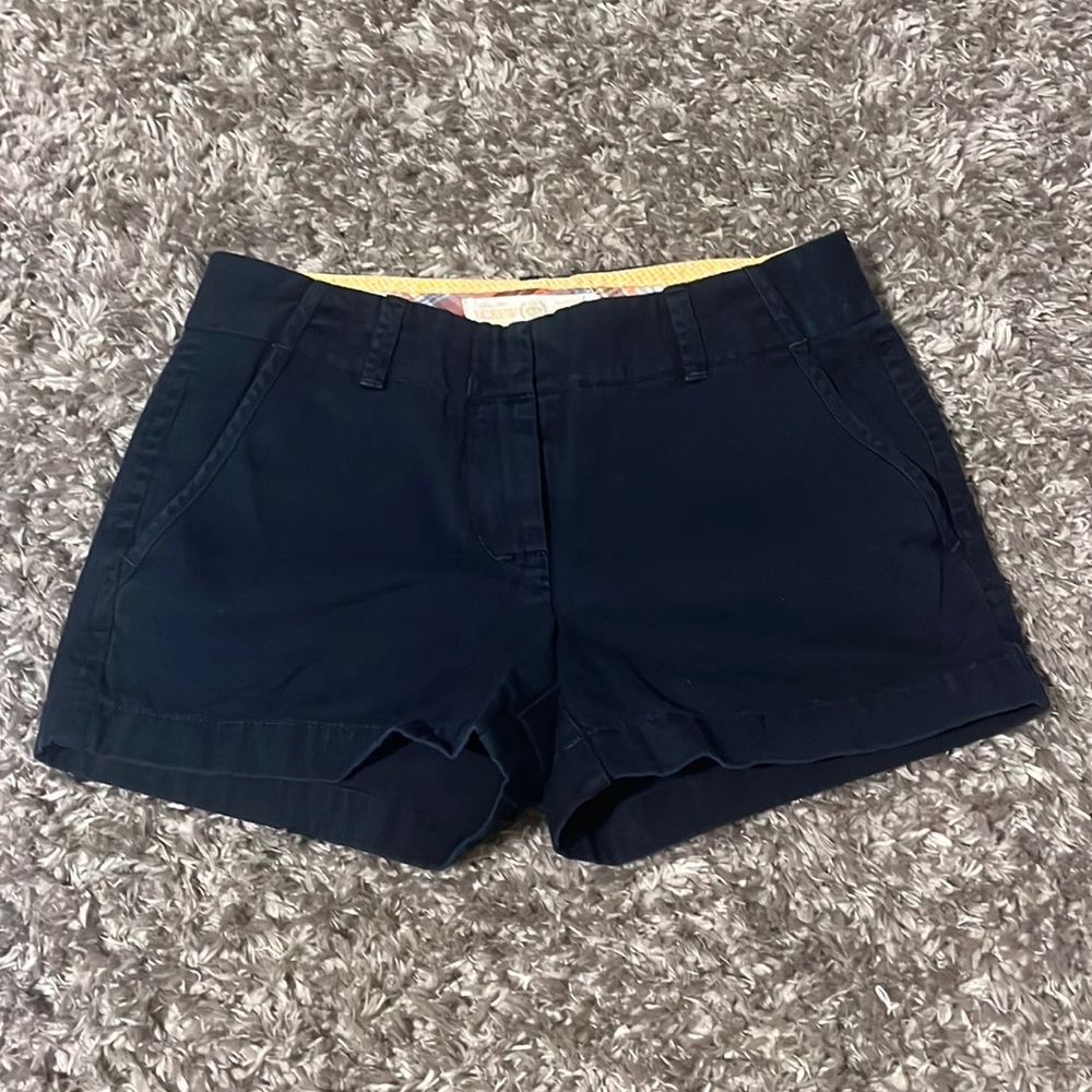 dark blue Jean low waisted shorts from j.crew size 0